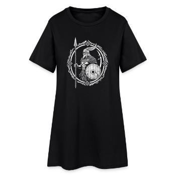 Guerrier du Mur de Bouclier - Viking Norsien avec une lance - Robe T-shirt Femme - noir - Devant