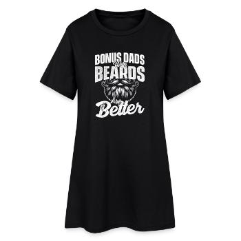 Bonus Dads Beards Better Stepdad Father - Women’s T-Shirt Dress - black - Front