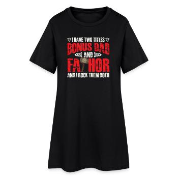 Bonus Dad Fathor Viking Stepdad Hero - Women’s T-Shirt Dress - black - Front
