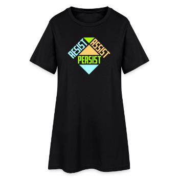 Resist Assist Persist Aktivismus Motivation Logo - Frauen T-Shirt-Kleid - Schwarz - Vorne