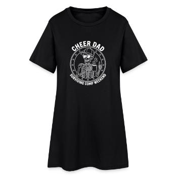 Cheer Dad Surviving Comp Weekend Skeleton Coffee  - Women’s T-Shirt Dress - black - Front