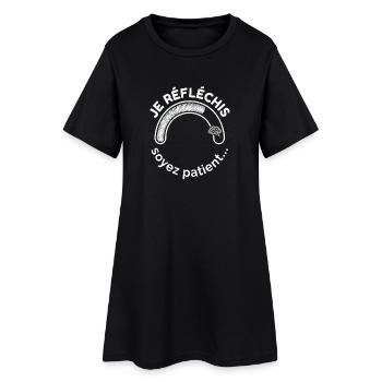 Je Réfléchis Soyez Patient Chargement Engrenages - Robe T-shirt Femme - noir - Devant