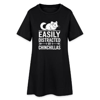 Don drôle des chinchillas : expressions de chinchillas - Robe T-shirt Femme - noir - Devant