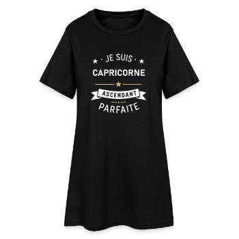 Capricorne Ascendant Parfaite - Robe T-shirt Femme - noir - Devant