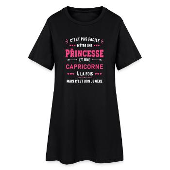Princesse et Capricorne à la Fois - Robe T-shirt Femme - noir - Devant