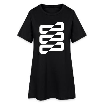 Flowwave-Stripes Abstract - Frauen T-Shirt-Kleid - Schwarz - Vorne