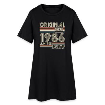 Cadeau vintage d’anniversaire 1986 rétro - Robe T-shirt Femme - noir - Devant