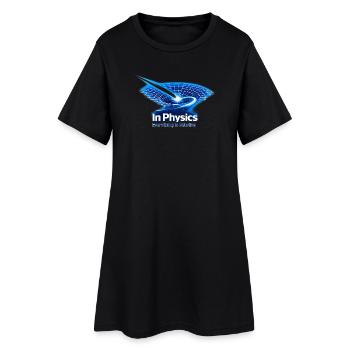 Tout est relatif – En conception physique - Robe T-shirt Femme - noir - Devant