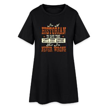 Historien : Histoire Jamais Drôle - Robe T-shirt Femme - noir - Devant