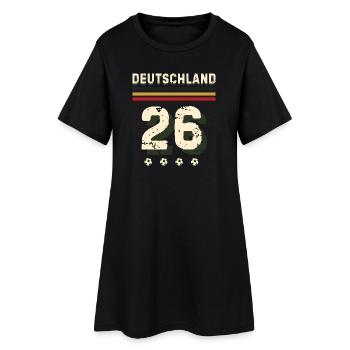 Deutschland - Retro Fan Shirt - Frauen T-Shirt-Kleid - Schwarz - Vorne