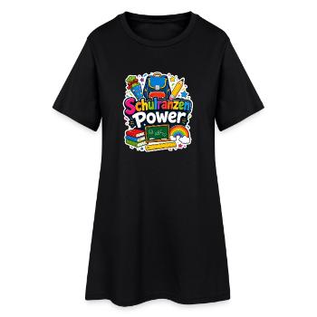 Schulkind 2026 Einschulung 2026 Schulanfang - Frauen T-Shirt-Kleid - Schwarz - Vorne