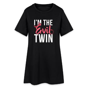 Illustration du script jumeau maléfique - Robe T-shirt Femme - noir - Devant