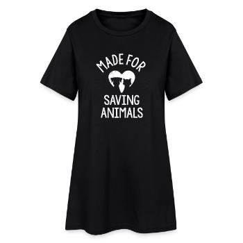 Saving Animals Heart Emblem - Women’s T-Shirt Dress - black - Front