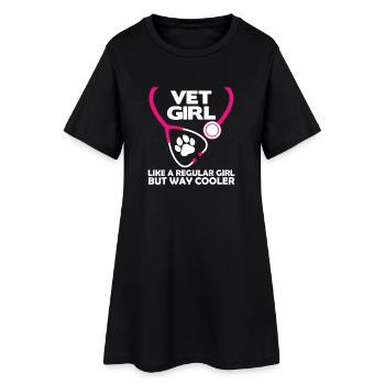 Stéthoscope Stéthoscope Vétérinaire - Robe T-shirt Femme - noir - Devant