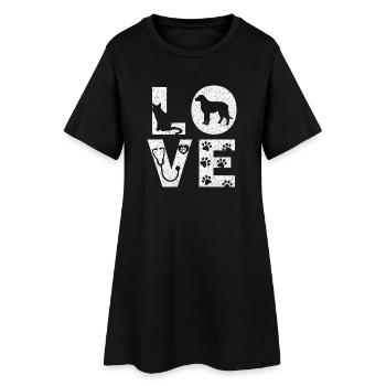 Love Pets Vet Icons Kollektion - Frauen T-Shirt-Kleid - Schwarz - Vorne