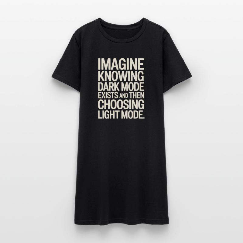 Le mode sombre existe Programmeur IT Nerd Coder Office Robe T-shirt Femme