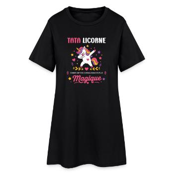 Tata Licorne Magique - Robe T-shirt Femme - noir - Devant