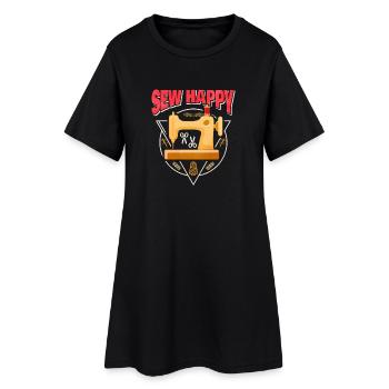 Idée de cadeau Sew Happy pour les passionnés de couture - Robe T-shirt Femme - noir - Devant