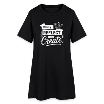 Étudier. Réfléchis. Créez. - Robe T-shirt Femme - noir - Devant