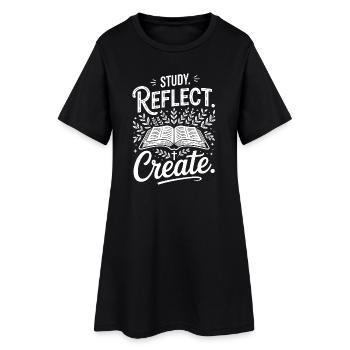 Étude Réfléchir Créer un motif OpenBook - Robe T-shirt Femme - noir - Devant