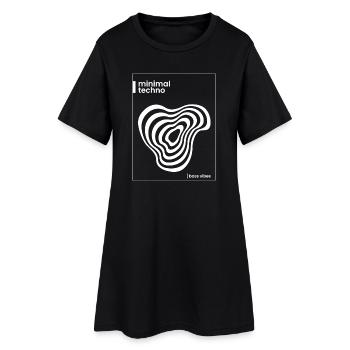 Minimal-Techno-Abstract-Vibe - Frauen T-Shirt-Kleid - Schwarz - Vorne