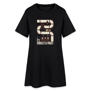 Cassé ? Projet | Réparation par upcycling - Robe T-shirt Femme - noir - Devant