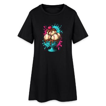Baseball Sundae Treat - Women’s T-Shirt Dress - black - Front