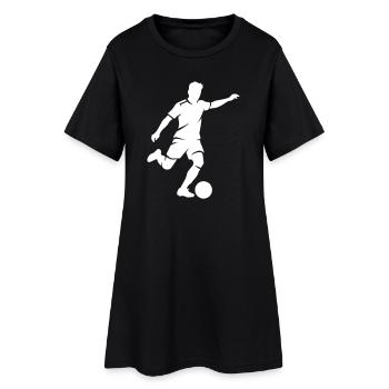 Fussballspieler Silhouette Fussball - Frauen T-Shirt-Kleid - Schwarz - Vorne