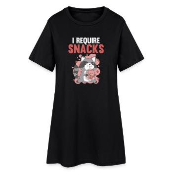 I Require Snacks Trash Panda Raccoon - Frauen T-Shirt-Kleid - Schwarz - Vorne