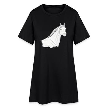 La tête d'un cheval Abbayan gris clair - Robe T-shirt Femme - noir - Devant