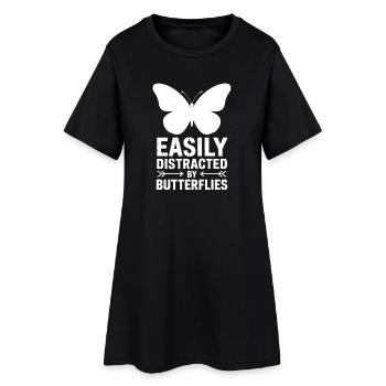 Cadeau des proverbes papillons : plaisante, papillons - Robe T-shirt Femme - noir - Devant