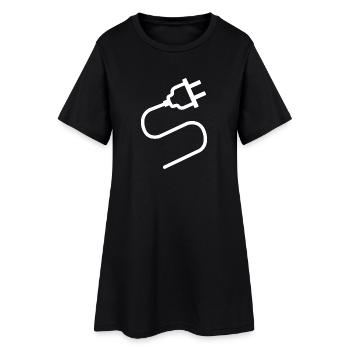Electric Plug Line Art - Women’s T-Shirt Dress - black - Front