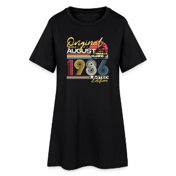 August 1986 Vintage Birthday Vintage Gift - Women’s T-Shirt Dress - black - Front