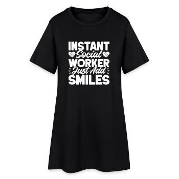 Quota pour les travailleurs sociaux : Juste ajouter des sourires Travail social - Robe T-shirt Femme - noir - Devant