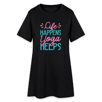 La vie de yoga se fait Le yoga aide Yoga drôle de yoga - Robe T-shirt Femme - noir - Devant