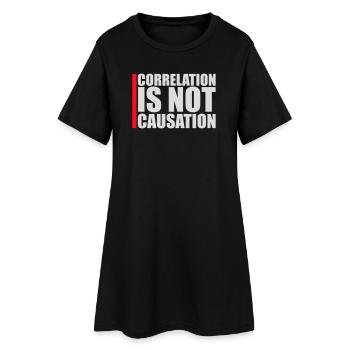 La corrélation n’est pas la causalité : la science des nerds - Robe T-shirt Femme - noir - Devant