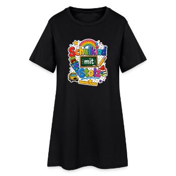 Schulkind 2026 Einschulung 2026 Schulanfang - Frauen T-Shirt-Kleid - Schwarz - Vorne