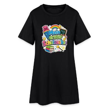 Schulkind 2026 Einschulung 2026 Schulanfang - Frauen T-Shirt-Kleid - Schwarz - Vorne