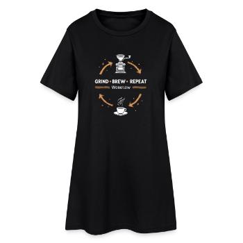 Grind Brew Repeat Espresso Ritual - Frauen T-Shirt-Kleid - Schwarz - Vorne
