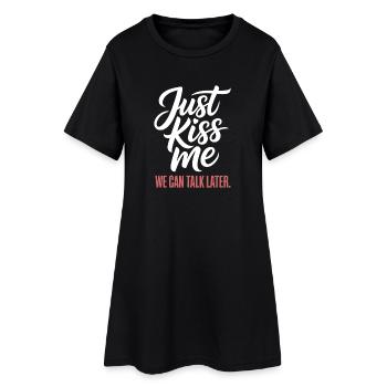 Parlez-moi plus tard Küss Mich JGA Soirée en solo - Robe T-shirt Femme - noir - Devant