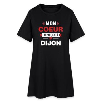 Mon Coeur Appartient à Dijon - Robe T-shirt Femme - noir - Devant