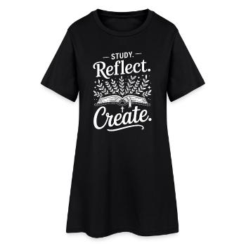 Studie Spiegel Erstelle Buch Botanische Arbeiten - Frauen T-Shirt-Kleid - Schwarz - Vorne
