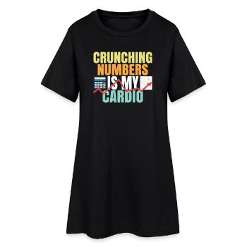 Zahlen zählen ist mein Cardio Crunching Numbers - Frauen T-Shirt-Kleid - Schwarz - Vorne