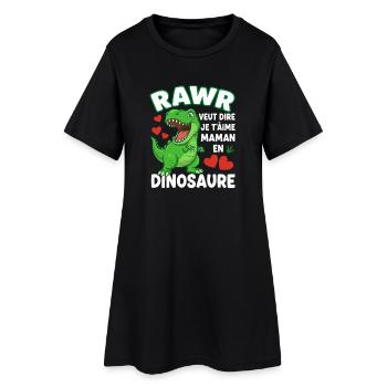 Rawr Je t'aime Maman Dinosaure Mignon - Robe T-shirt Femme - noir - Devant