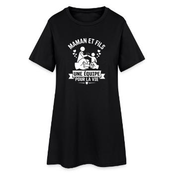 Maman et Fils Équipe Pour La Vie Poing - Robe T-shirt Femme - noir - Devant