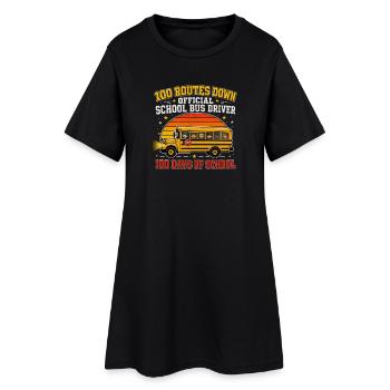 100 Routen geschafft Schulbusfahrer 100 Tage - Frauen T-Shirt-Kleid - Schwarz - Vorne