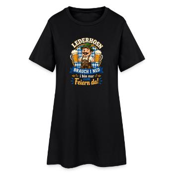 Lederhosen Feiern Prost - Frauen T-Shirt-Kleid - Schwarz - Vorne