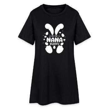 Nana Bunny: Lieblingskind des Enkels - Frauen T-Shirt-Kleid - Schwarz - Vorne