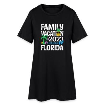 Vacances en famille 2023 en Floride - Robe T-shirt Femme - noir - Devant
