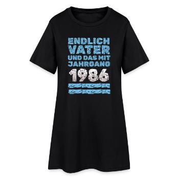 1986 - Frauen T-Shirt-Kleid - Schwarz - Vorne
